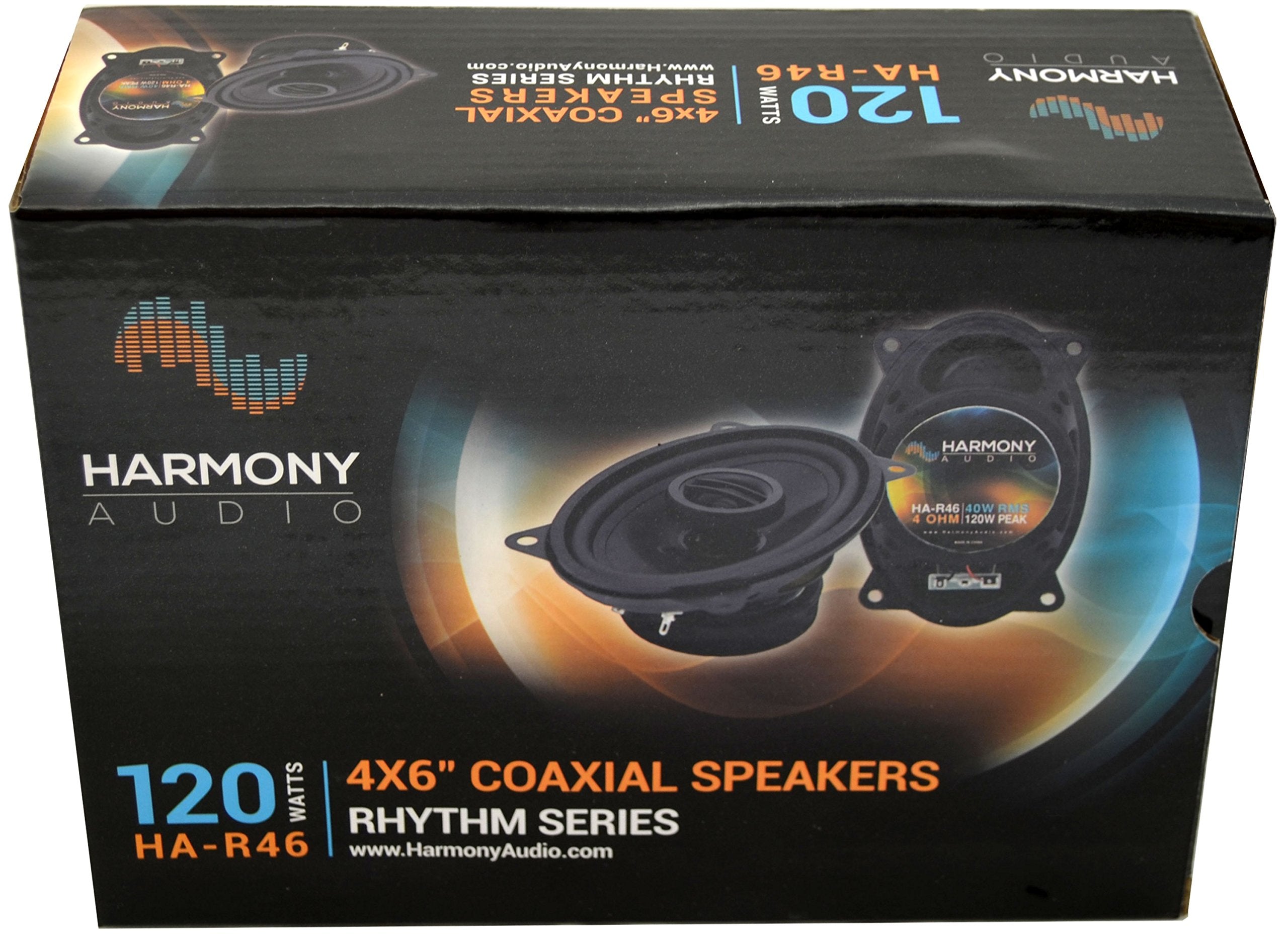 Harmony Audio Compatible With 1988 94 Chevy Ck Pickup Ha R46 4X6 New Front Dash Replacement 120W Speaker Upgrade And Ha 724500 Factory Speaker Replacement Harness